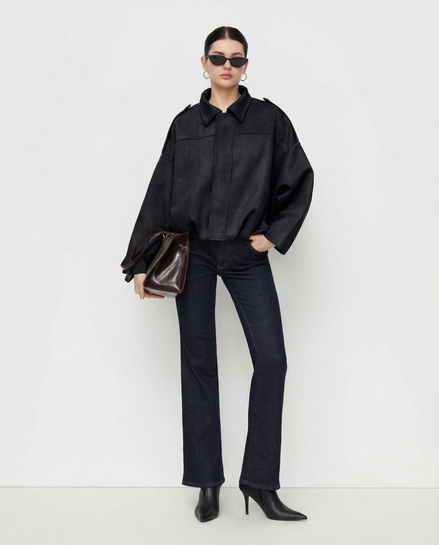 Olivia - chaqueta ante oversize