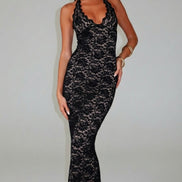 Victoria - vestido largo de encaje halter