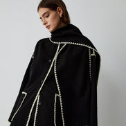 Laura - chaqueta con ribetes y bufanda a juego