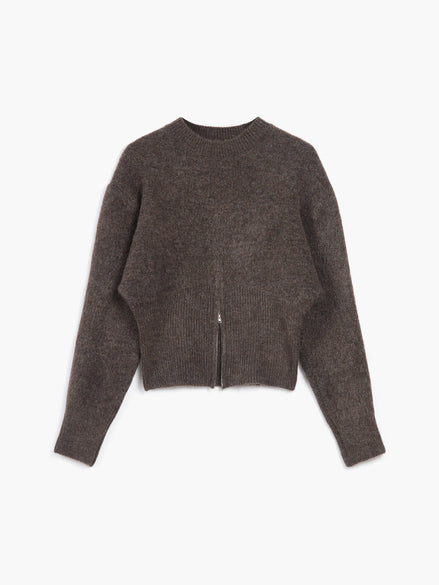Paloma - jersey suave cuello redondo y cremallera