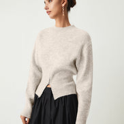 Paloma - jersey suave cuello redondo y cremallera