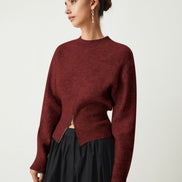 Paloma - jersey suave cuello redondo y cremallera
