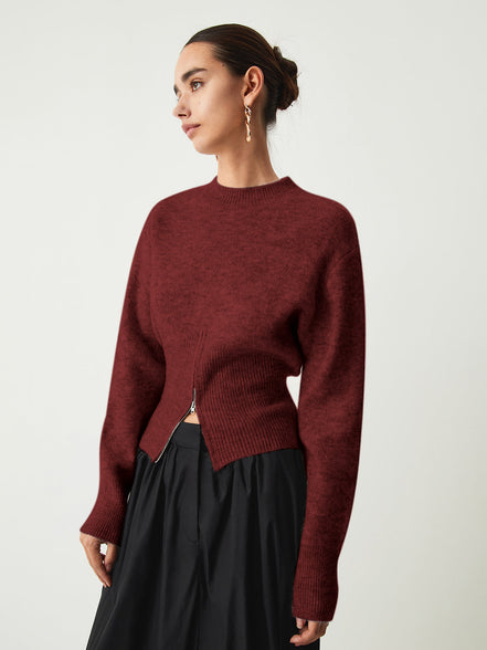Paloma - jersey suave cuello redondo y cremallera