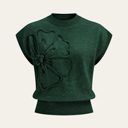 Livia - jersey de manga corta con aplique floral