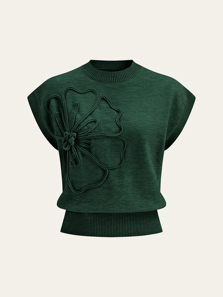 Livia - jersey de manga corta con aplique floral