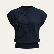Livia - jersey de manga corta con aplique floral