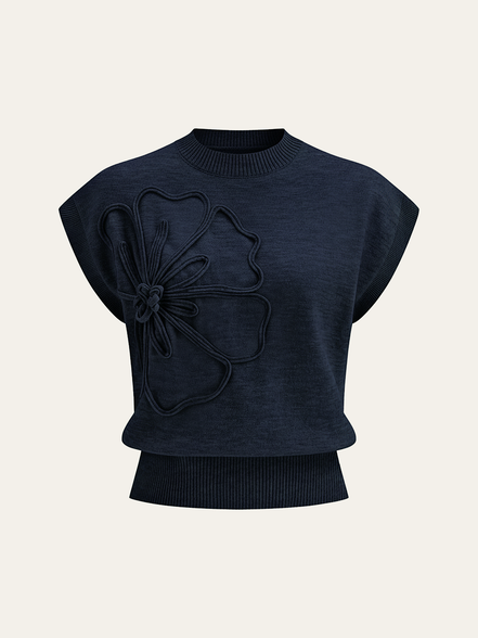 Livia - jersey de manga corta con aplique floral