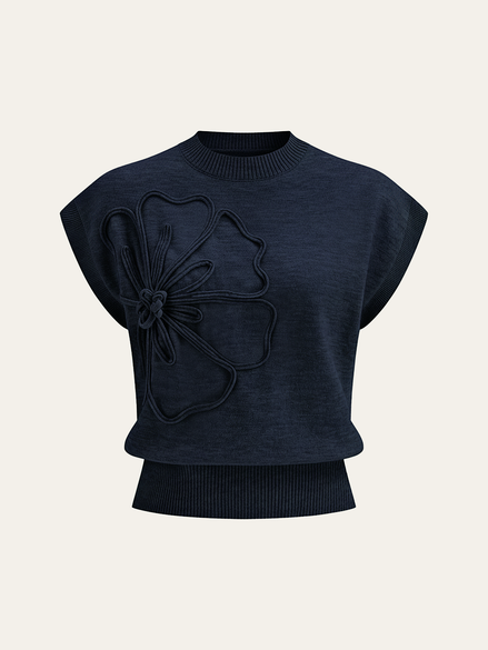 Livia - jersey de manga corta con aplique floral