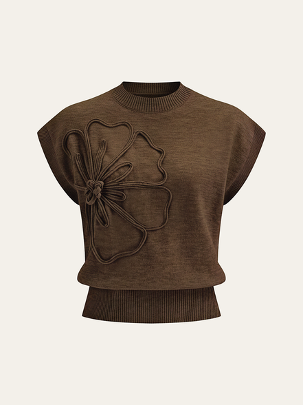 Livia - jersey de manga corta con aplique floral