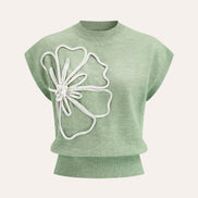 Livia - jersey de manga corta con aplique floral
