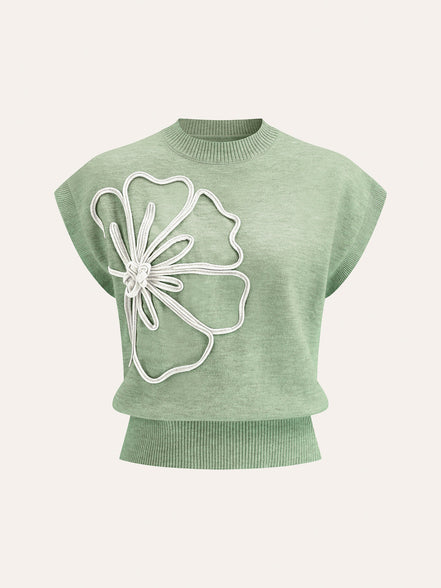Livia - jersey de manga corta con aplique floral