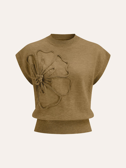 Livia - jersey de manga corta con aplique floral