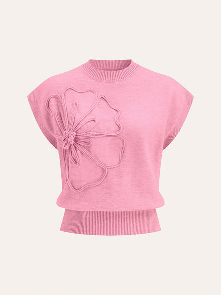 Livia - jersey de manga corta con aplique floral