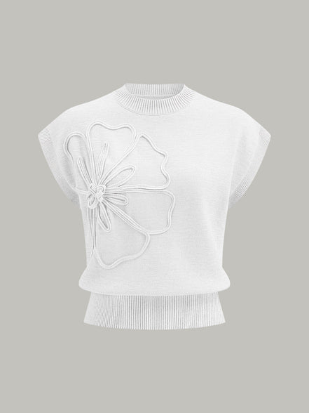Livia - jersey de manga corta con aplique floral
