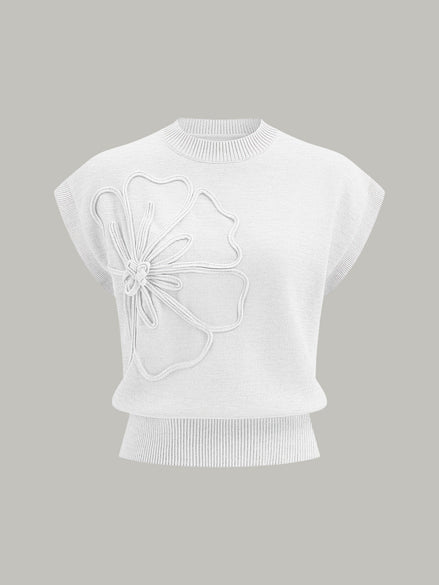 Livia - jersey de manga corta con aplique floral