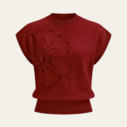 Livia - jersey de manga corta con aplique floral