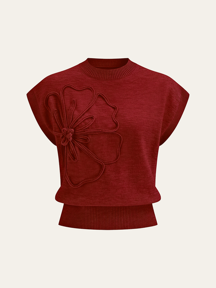Livia - jersey de manga corta con aplique floral