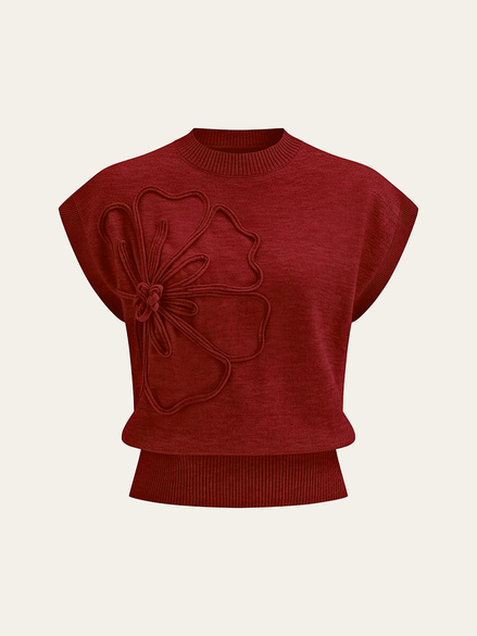 Livia - jersey de manga corta con aplique floral