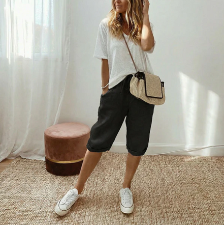 Estela - Pantalones capri informales  para mujer