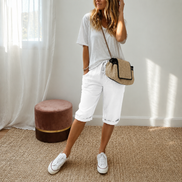 Estela - Pantalones capri informales  para mujer