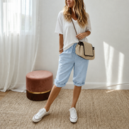 Estela - Pantalones capri informales  para mujer