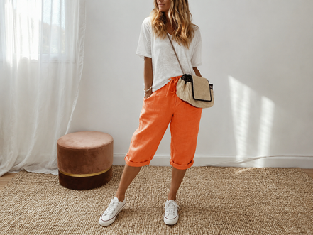 Estela - Pantalones capri informales  para mujer