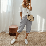 Estela - Pantalones capri informales  para mujer