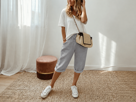 Estela - Pantalones capri informales  para mujer