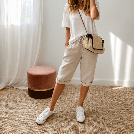 Estela - Pantalones capri informales  para mujer
