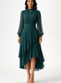 Véra - Vestido midi plisado con volantes
