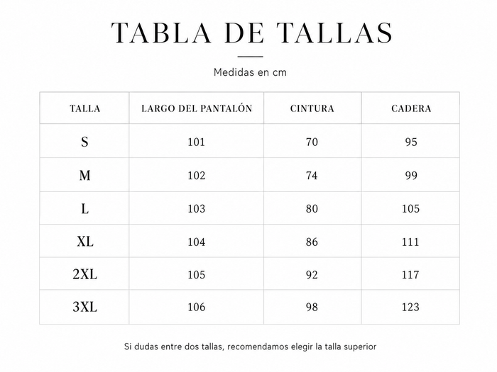 Guía de tallas