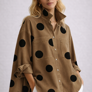 Lira - camisa denim oversize con lunares