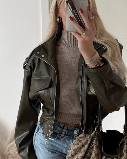 Eliana - chaqueta biker oversize efecto piel