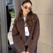 Miranda - chaqueta cropped efecto ante