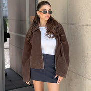 Miranda - chaqueta cropped efecto ante