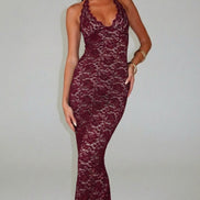Victoria - vestido largo de encaje halter