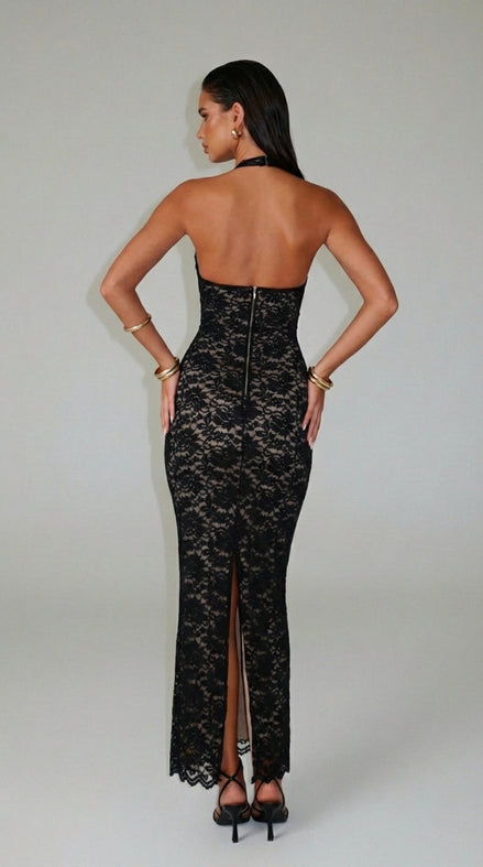 Victoria - vestido largo de encaje halter