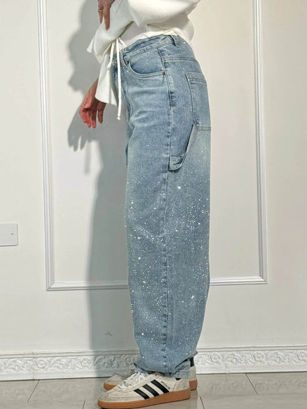 Inés - jeans balloon con efecto brillo