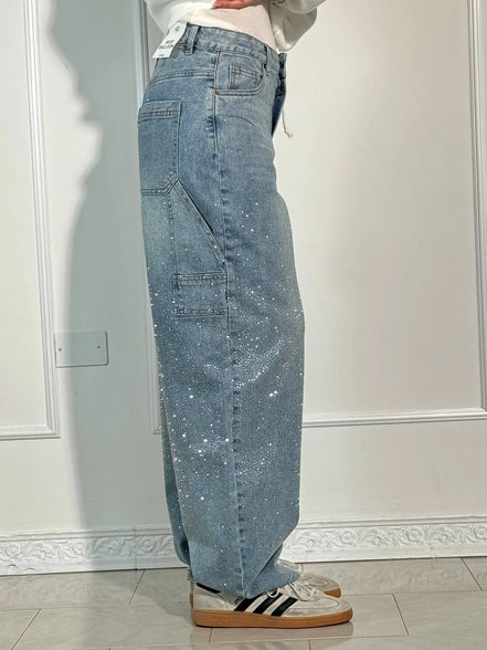 Inés - jeans balloon con efecto brillo