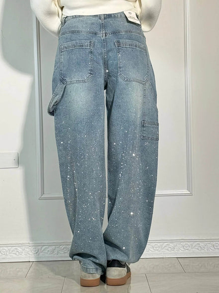 Inés - jeans balloon con efecto brillo