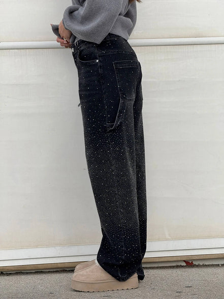 Inés - jeans balloon con efecto brillo