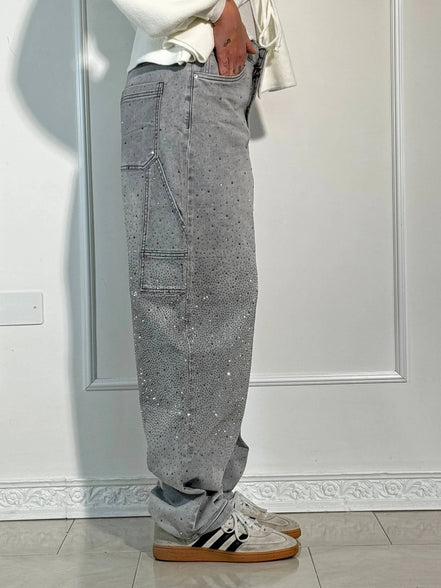 Inés - jeans balloon con efecto brillo