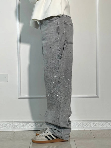 Inés - jeans balloon con efecto brillo