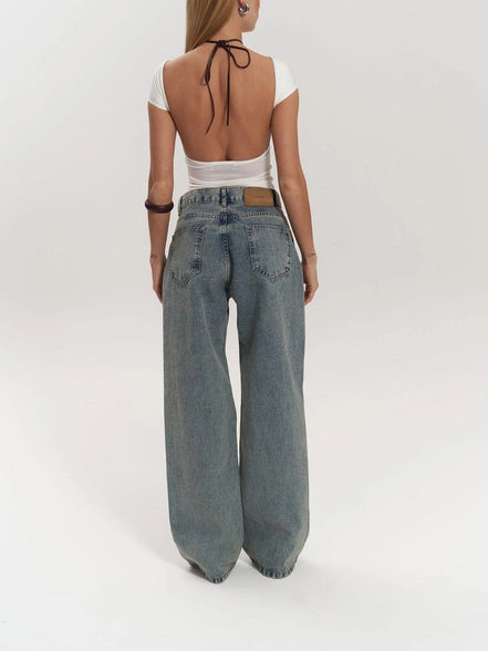 Alma - jeans azules con efecto transparente