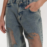 Alma - jeans azules con efecto transparente