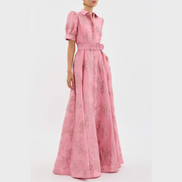 Amara - vestido rosa con mangas abullonadas
