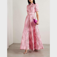 Amara - vestido rosa con mangas abullonadas
