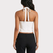 TOP HALTER ESTRUCTURADO ESCOTE PROFUNDO