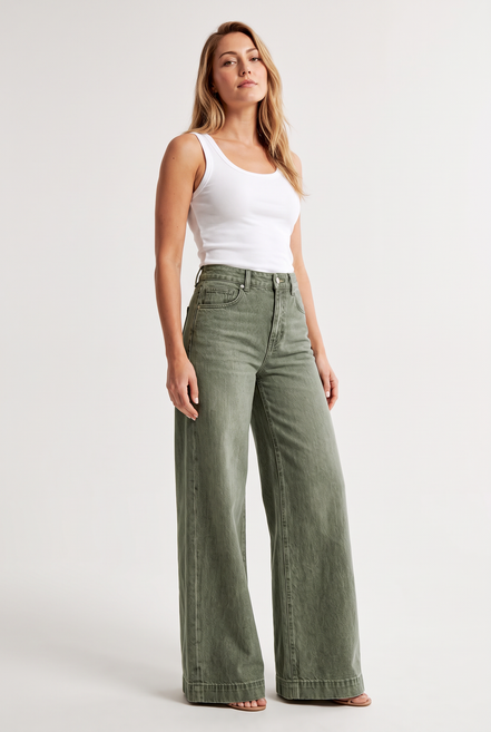 Alba - Pantalón vaquero campana tiro alto