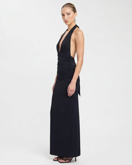 Alessandra - vestido largo halter con espalda descubierta